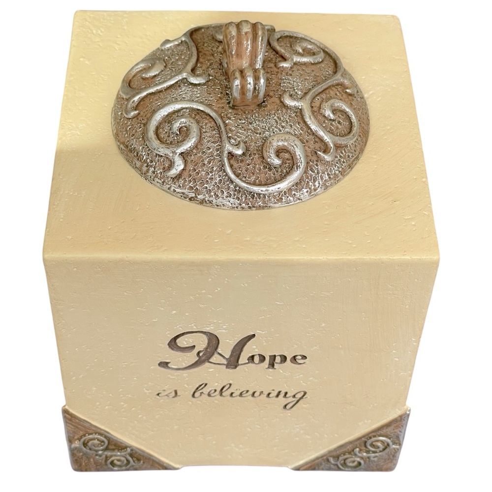 AVON Tea Light Candle Holder Vintage Inspirational Hope Faith Love Peace HTF